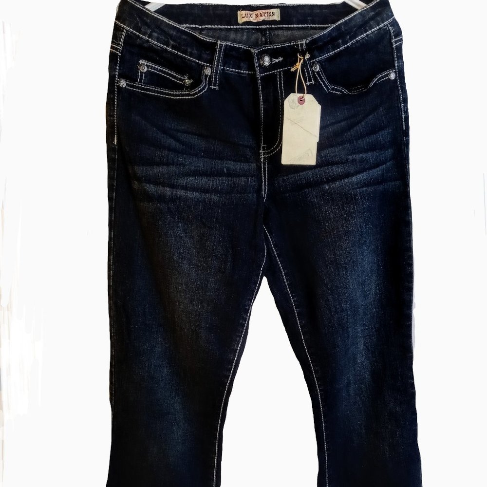 NWT LUX Nation Dark Blue Denim Jeans.